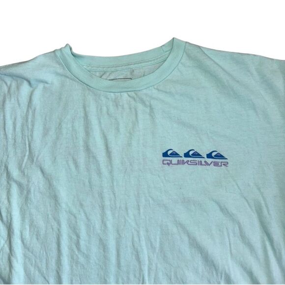 Quicksilver Men's Blue Graphic Cotton Tee Regular Fit - Size Large - Picture 3 of 6